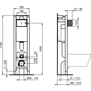 Инсталляция для унитаза Ideal Standard Prosys Eco Frame (E233267)