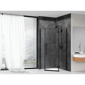 Душевой уголок Abber Ewiges Wasser 100х100 прозрачный, черный (AG05100B)