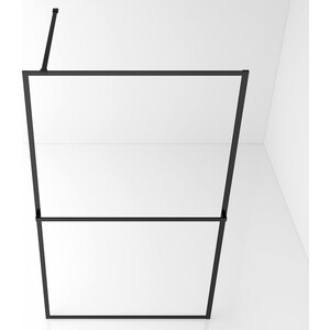 Душевой уголок Abber Immer Offen 100х100 с поддоном, прозрачный, черный (AG60100B, ЛП00189)