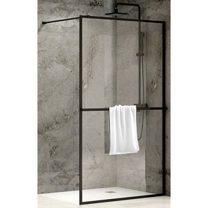 Душевой уголок Abber Immer Offen 120х70 с поддоном, прозрачный, черный (AG60120B, ЛП00082)