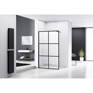 Душевой уголок Abber Immer Offen 100х90 с поддоном, прозрачный, черный (AG62100B, ST12B)