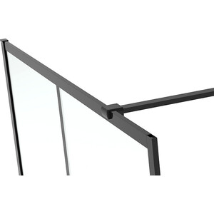 Душевой уголок Abber Immer Offen 100х90 с поддоном, прозрачный, черный (AG62100B, ST12B)