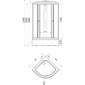 Душевая кабина Triton Ультра 90x90 задние стенки матовые, стекла прозрачные (Щ0000061849)