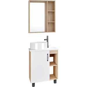 Тумба под раковину Grossman Флай 56х38 белый/дуб сонома (106001)