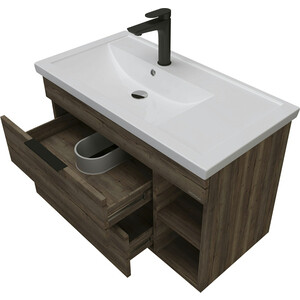 Тумба с раковиной Grossman Форта 80х45 темный дуб галифакс (1080042, 30469)