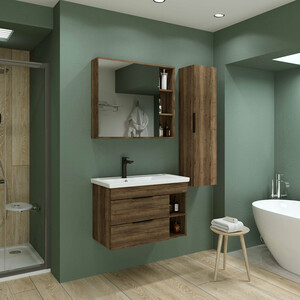 Тумба с раковиной Grossman Форта 80х45 темный дуб галифакс (1080042, 30469)