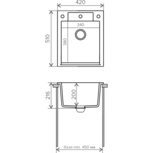 Кухонная мойка Polygran Argo 420 №14 серый (627314)