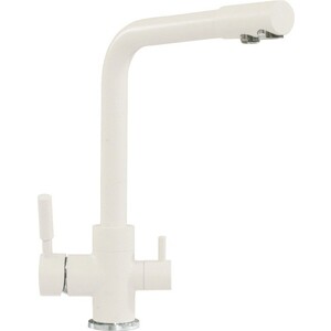 Смеситель для кухни Polygran высокий Дуо под фильтр, №36 белый хлопок (660717)