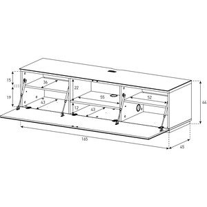 Тумба под телевизор Sonorous ST 160F BLK CWN BS