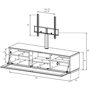 Тумба под телевизор Sonorous ST 161F BLK CWN BS