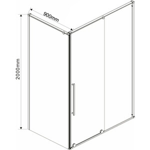 Боковая стенка Vincea Arno VSG-1A тонированная, хром (VSG-1A900CG)