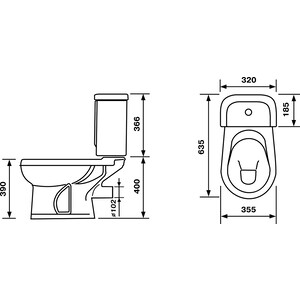 Унитаз-компакт Оскольская керамика Ирида черный (4603764564236)
