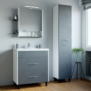 Зеркальный шкаф Mixline Сура 60х70 белый/графит (4640030869534)