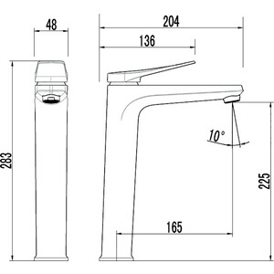 Смеситель для раковины Lemark Bronx высокий, черный (LM3709BL)