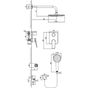 Душевая система Lemark Bronx встраиваемая, 3 режима, черный (LM3729BL)