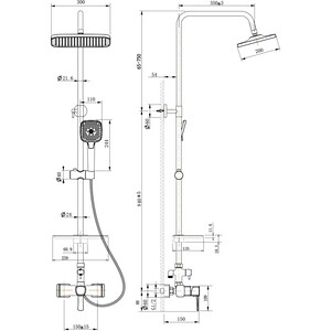 Душевая система Lemark Evitta с верхним душем, хром (LM0560C)