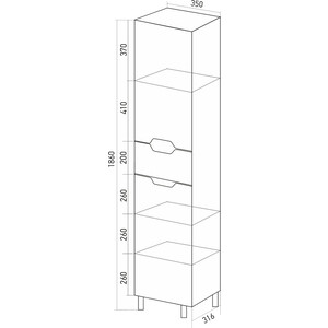 Пенал Mixline Прометей 35х186 белый (4640030866663)
