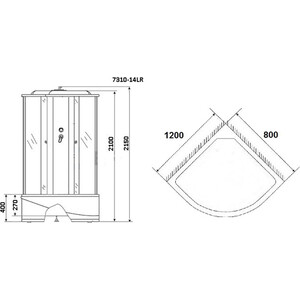 Душевая кабина Niagara NG-7310-14L 120х80х215 левая
