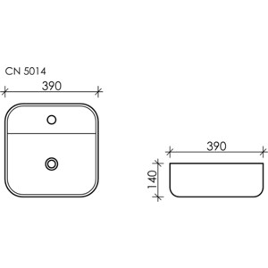 Раковина накладная Ceramicanova Element 39х39 белая (CN5014)