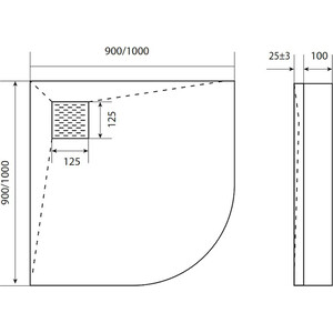 Душевой поддон Good Door Essentia R 100х100 белый (ЛП00186)
