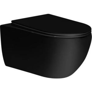 Комплект унитаза Vincea Evo Grohe с тонким сиденьем микролифт, черный (VT1-34MB, 38775001)