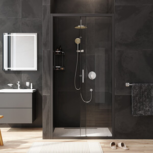 Душевая дверь Am.Pm Gem 100х195 прозрачная, черная матовая (W90G-100-1-195BT)