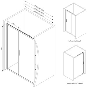 Душевая дверь Am.Pm Gem 120х195 прозрачная, черная матовая (W90G-120-1-195BT)