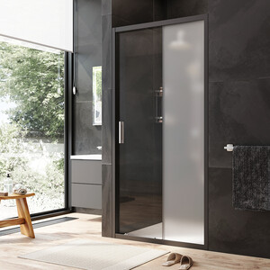 Душевая дверь Am.Pm Gem 100х195 прозрачная/матовая, черная матовая (W90G-100-1-195BM)