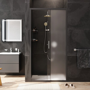 Душевая дверь Am.Pm Gem 100х195 прозрачная/матовая, черная матовая (W90G-100-1-195BM)