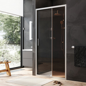 Душевая дверь Am.Pm Gem 100х195 прозрачная/бронзовая, матовый хром (W90G-100-1-195MBr)