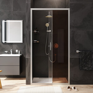 Душевая дверь Am.Pm Gem 100х195 прозрачная/бронзовая, матовый хром (W90G-100-1-195MBr)