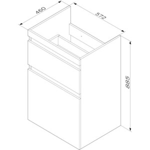 Тумба под раковину Am.Pm X-Joy 60 с 2 ящиками, белый глянец (M85AFSX0602WG)