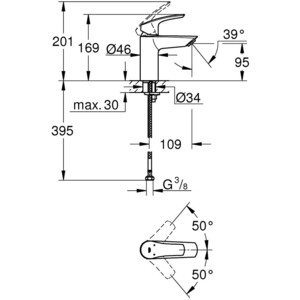 Смеситель для раковины Grohe Eurosmart хром (32467003)