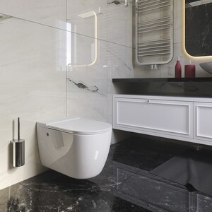 Унитаз подвесной безободковый Grossman Impuls с тонким сиденьем микролифт (GR-5502)