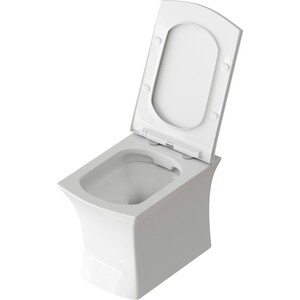 Унитаз подвесной безободковый Grossman с тонким сиденьем микролифт (GR-4461S)