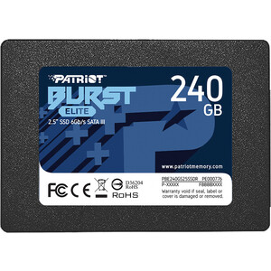 Накопитель PATRIOT SATA III 240Gb PBE240GS25SSDR Burst Elite 2.5" (PBE240GS25SSDR)