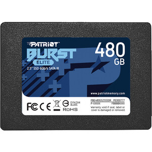 Накопитель PATRIOT SATA III 480Gb PBE480GS25SSDR Burst Elite 2.5" (PBE480GS25SSDR)