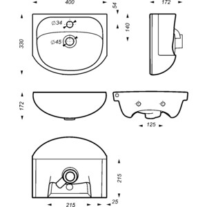 Раковина Sanita Манго 40x33 (WB.FN/Mango/40-C/WHT.G/S1)