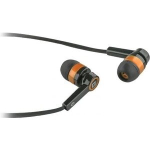 Гарнитура для смартфонов Defender Pulse 420 черный + оранжевый, вставки (63420)