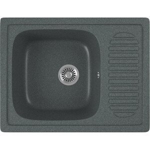Кухонная мойка GreenStone GRS-13-343 антрацит, с сифоном