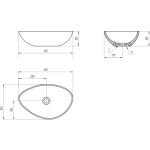 Раковина-чаша Cersanit 55х36 Leaf (63571)