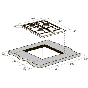 Газовая варочная панель ZUGEL ZGH451B