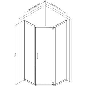 Душевой уголок Am.Pm Gem 90х90 левый (W90G-405-090MT)