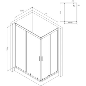 Душевой уголок Am.Pm Gem 120х90 (W90G-404-120290-MT)