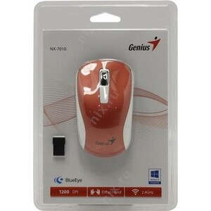 Мышь беспроводная Genius NX-7010, SmartGenius: 800, 1200, 1600 DPI, микроприемник USB, 3 кнопки, для правой/левой руки. Сенсор Blu (31030114111)