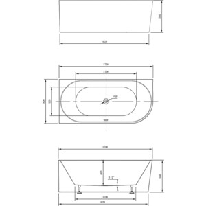 Акриловая ванна Vincea 170х80 левая, слив-перелив (VBT-402-1700L)