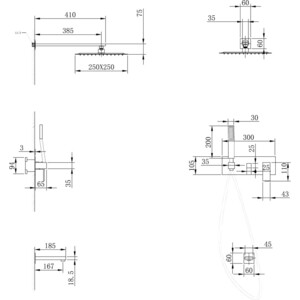 Душевая система Abber Daheim с изливом, золото матовое (AF8217G)