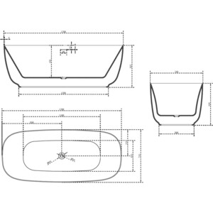Акриловая ванна Abber 170х75 на каркасе, слив-перелив (AB9260)