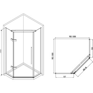 Душевой уголок Abber Ewiges Wasser 100х100 прозрачный, хром (AG05100)