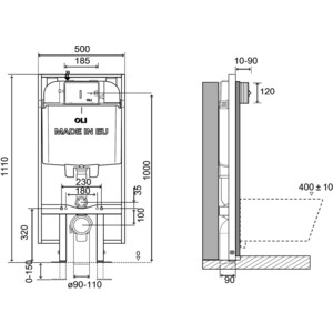 Инсталляция для унитаза OLI 74 Plus S90 Sanitarblock механическая (601803)